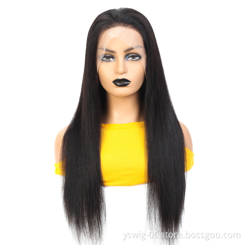 Virgin Cuticle Aligned Pre Plucked HD Full Lace Wigs, Straight Brazilian Lace Front Human Hair Wigs For Black Women